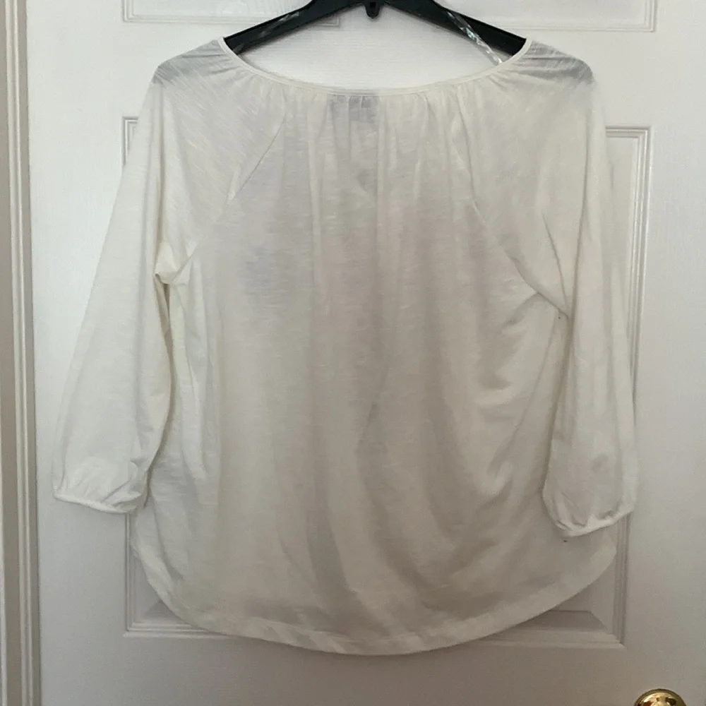 NWT - RAFAELLA White Cottage Core Embroidered Top, size L - Picture 2 of 6